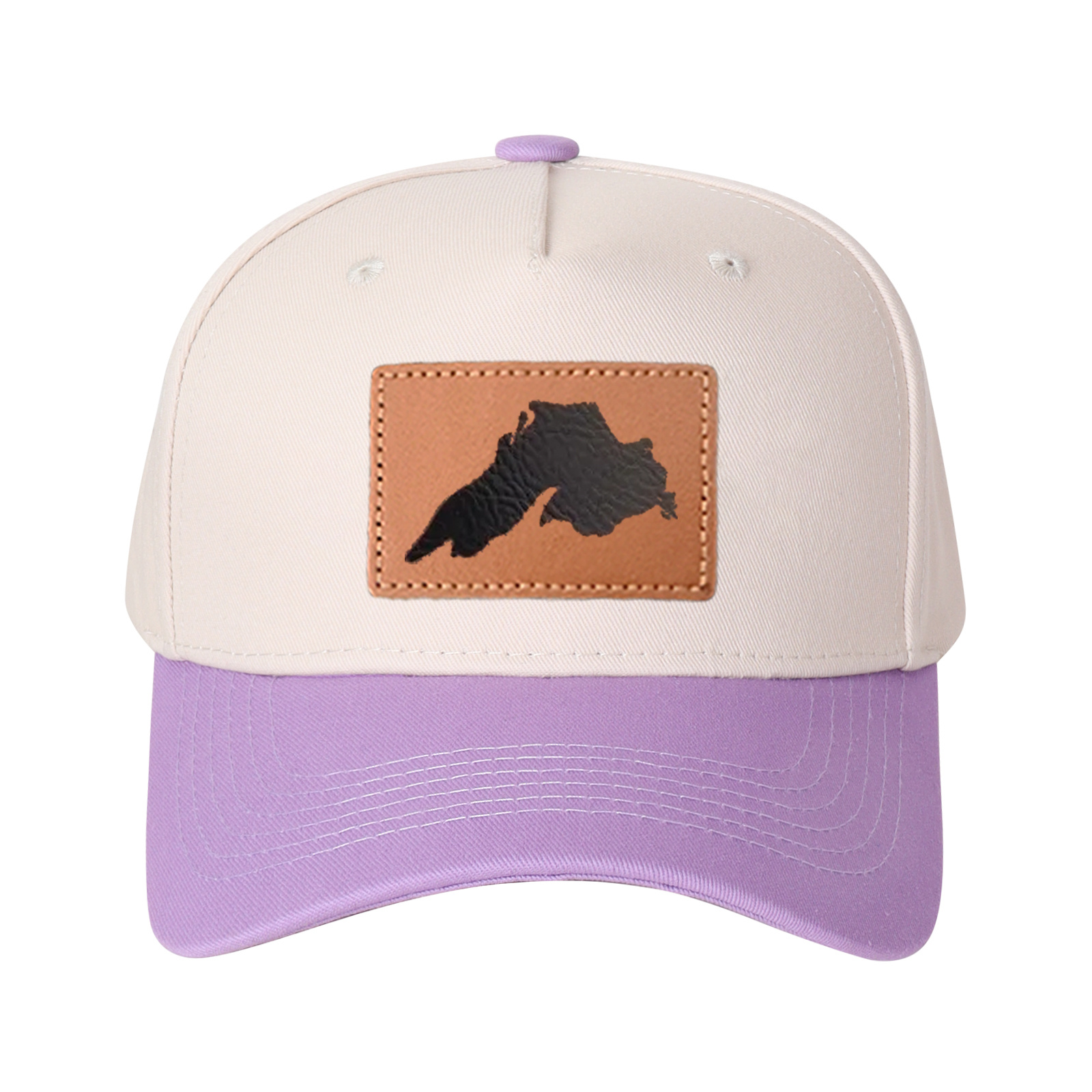 Upper Peninsula Of Michigan Leather Patch Trucker Hat product details