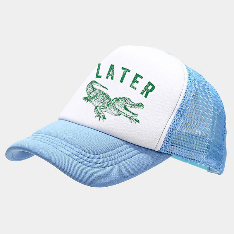 Later Alligator Embroidered Trucker Hat product details