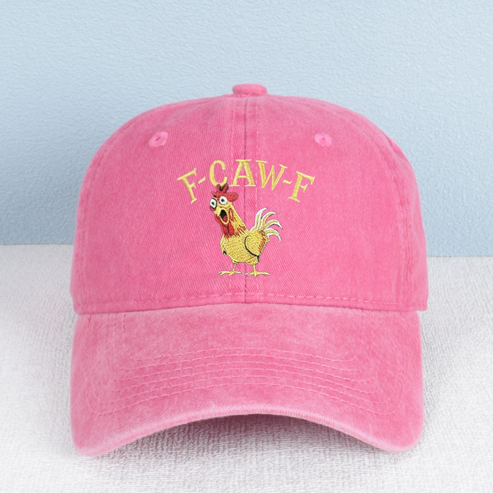 Funny F-caw-f Rooster Embroidered Vintage Hat product details