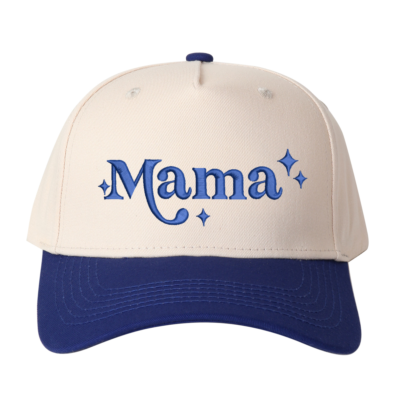 Star-accented Mama Embroidered Trucker Hat product details