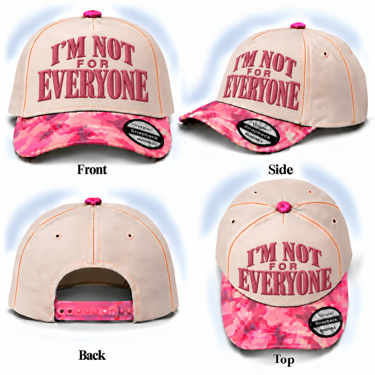 Im Not For Everyone Vintage 5-Panel Trucker Hat product details