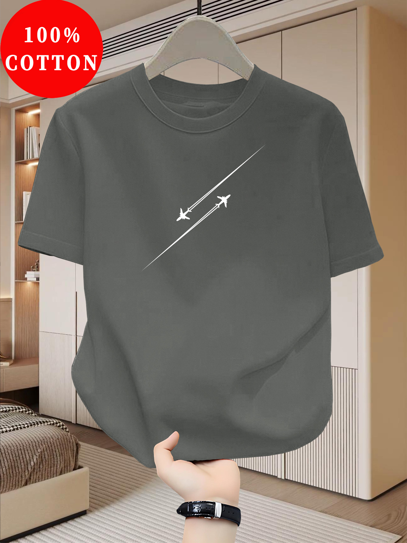 Summer Men's Big Size Pure Cotton T-Shirt Casual Comfortable Loose Fit TeeHerren 100% T-Shirt_voghion.com