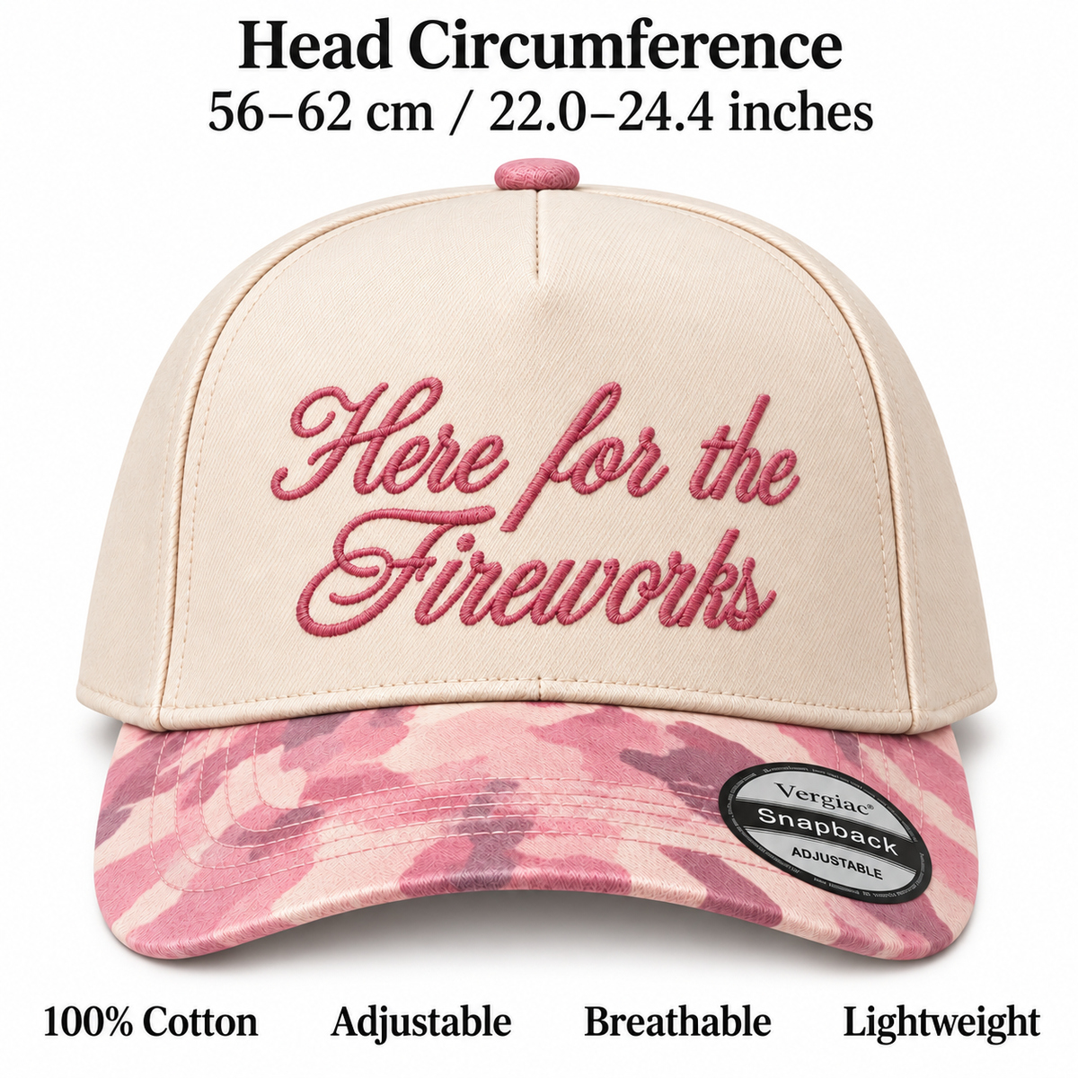Here For The Fireworks 5-Panel Trucker Hat product details