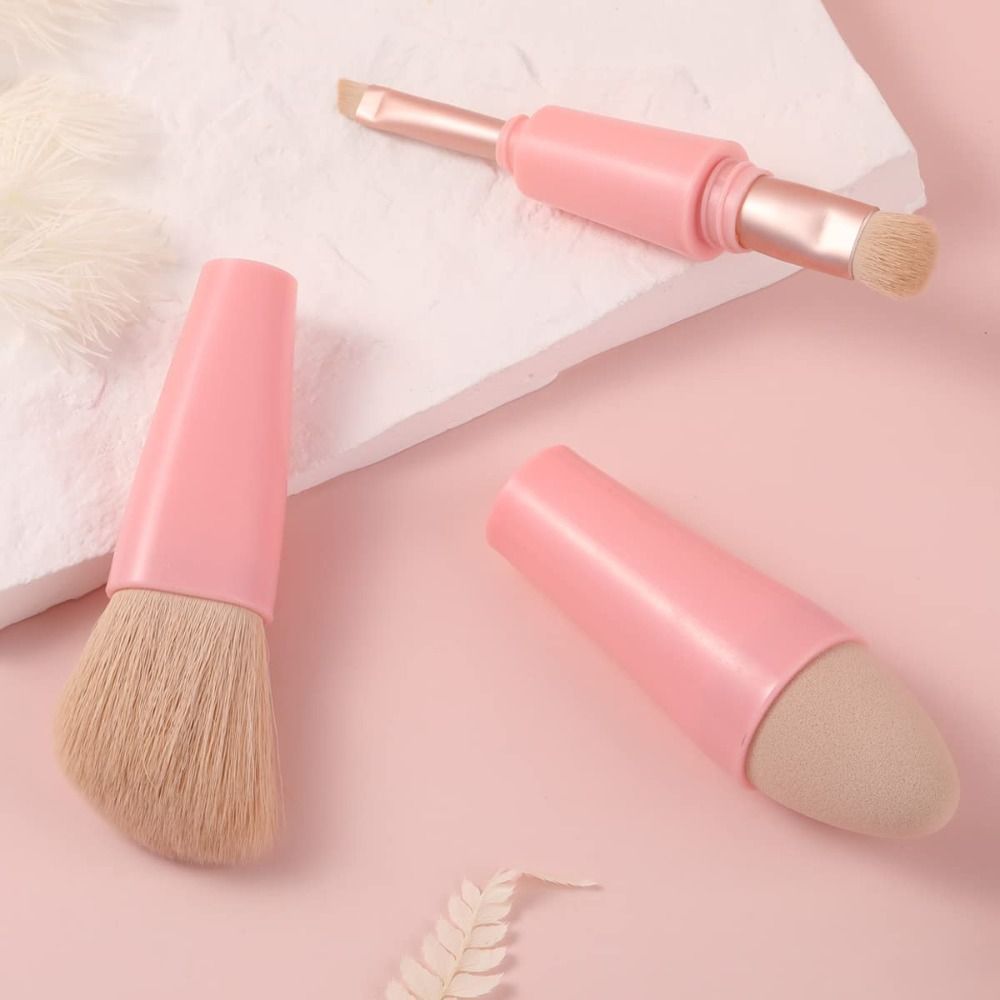 Multitasker 4-in-1 Makeup Brushes Portable Travel Make up Brushes Detachable Makeup Brush Set
