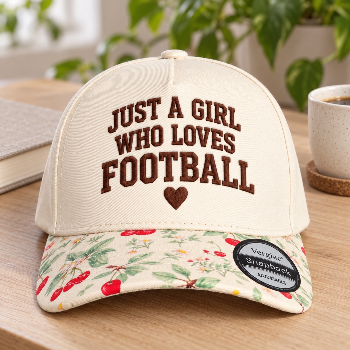Just A Girl Who Loves Football 5-Panel Trucker Hat product details