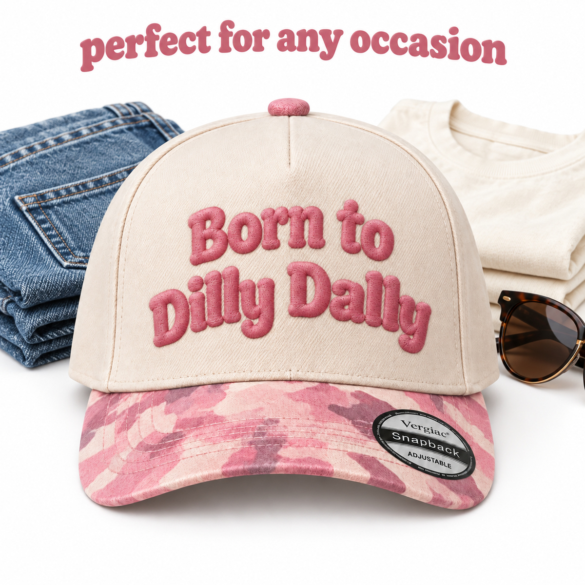 Born To Dilly Dally 5-Panel Trucker Hat product details