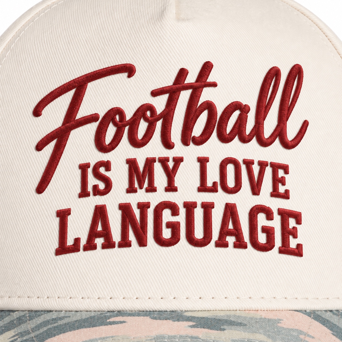 Football Is My Love Language 5-Panel Trucker Hat product details