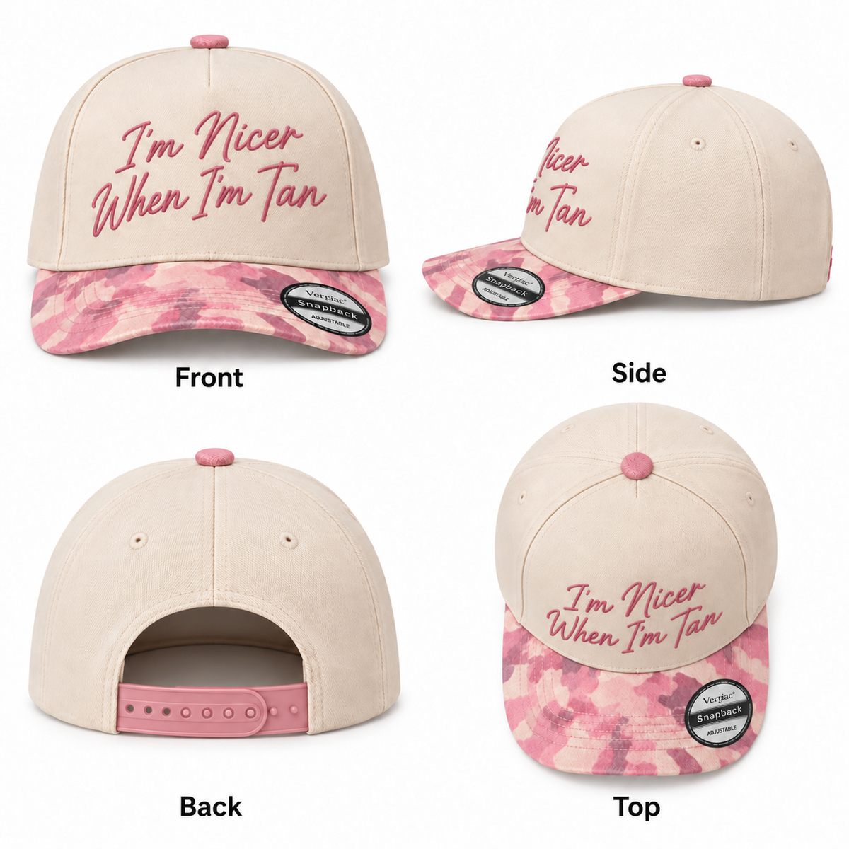 I'm Nicer When I'm Tan 5-Panel Trucker Hat product details