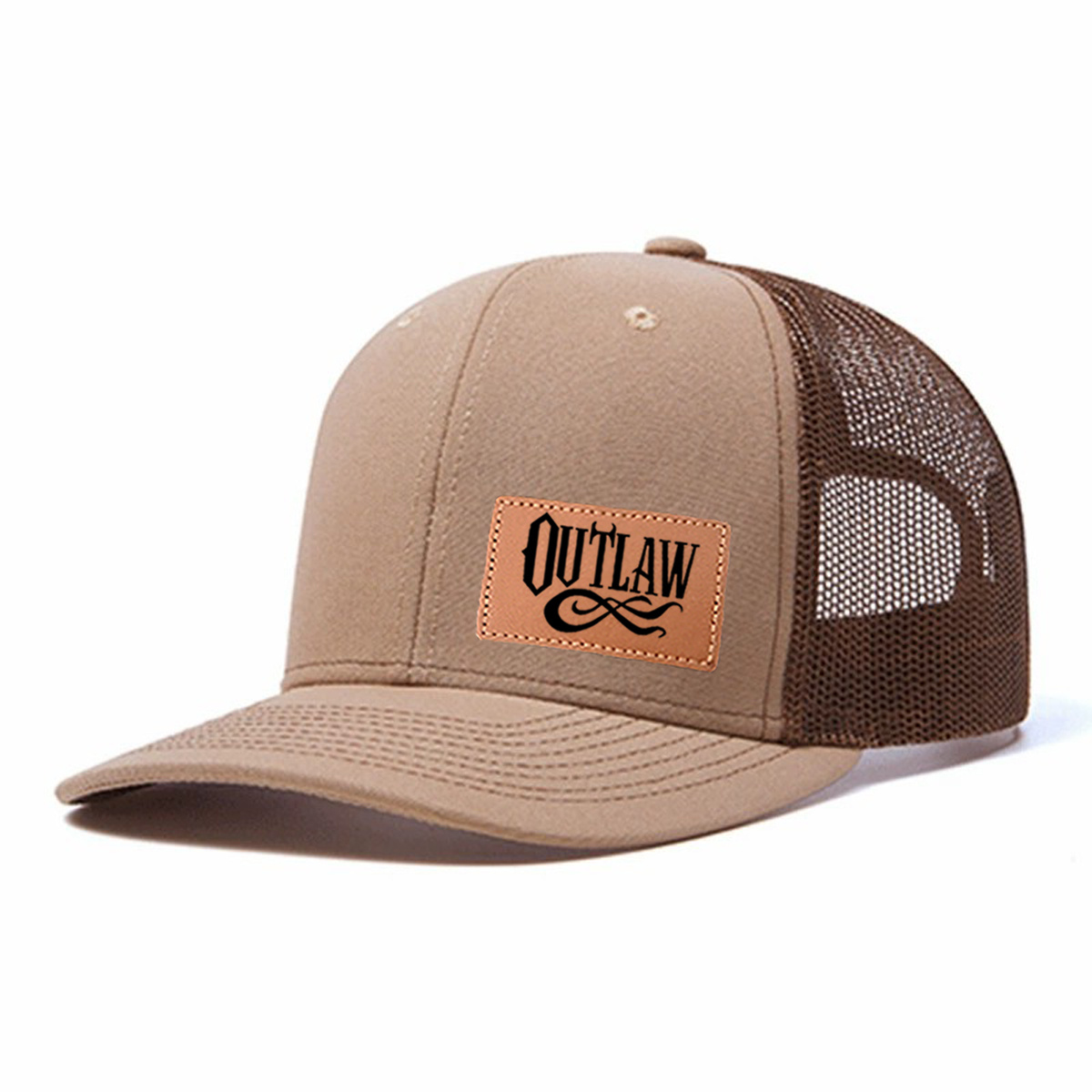 Outlaw Leather Patch Trucker Hat product details
