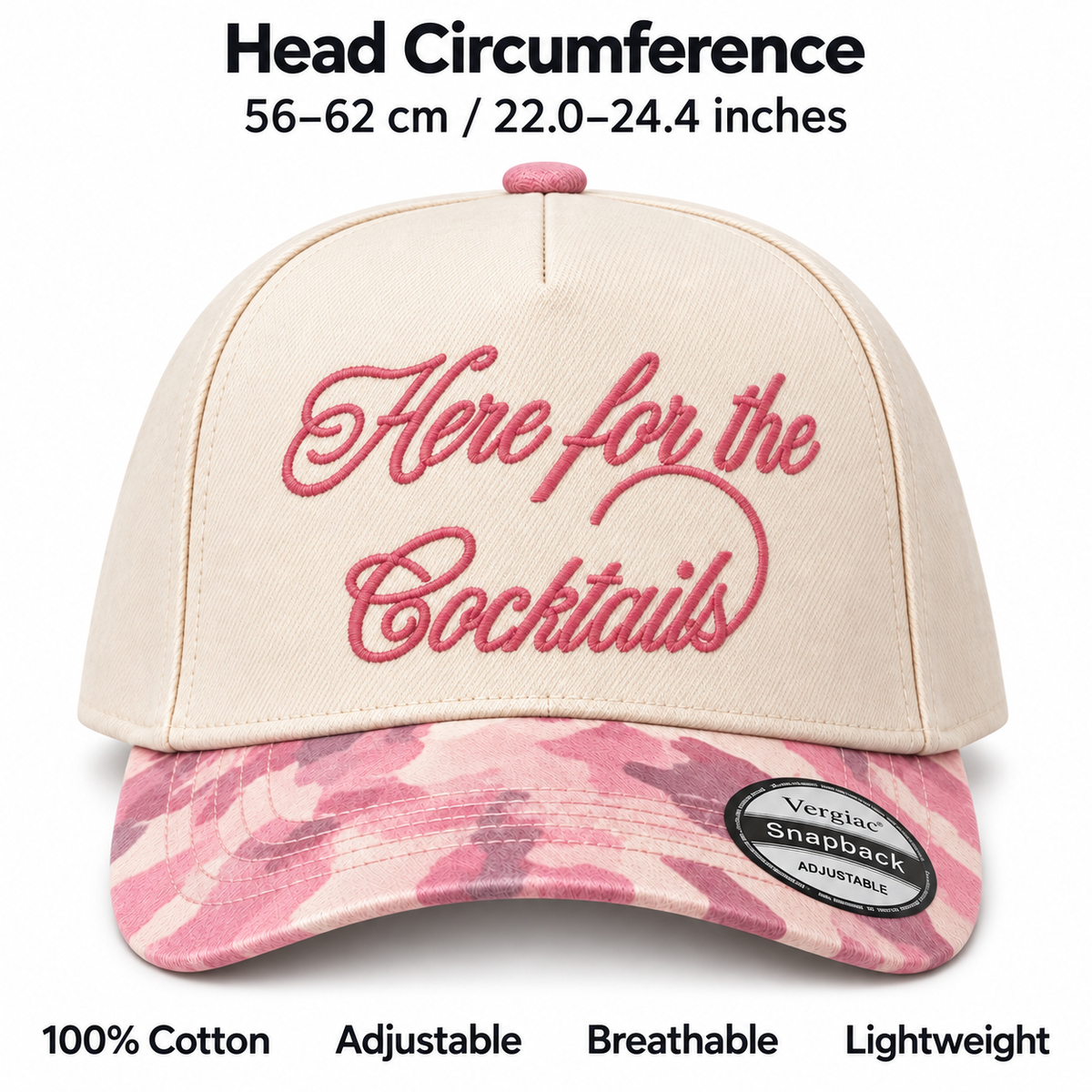 Here For The Cocktails 5-Panel Trucker Hat product details