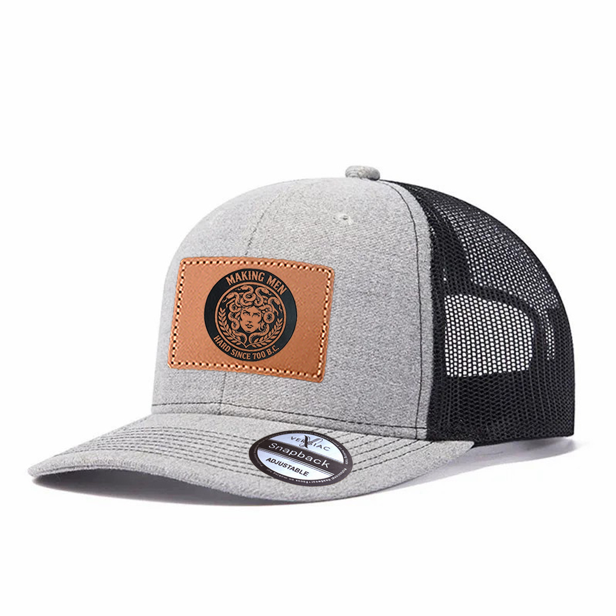 Making Men Hard Since 700 B.c Leather Patch Trucker Hat product details