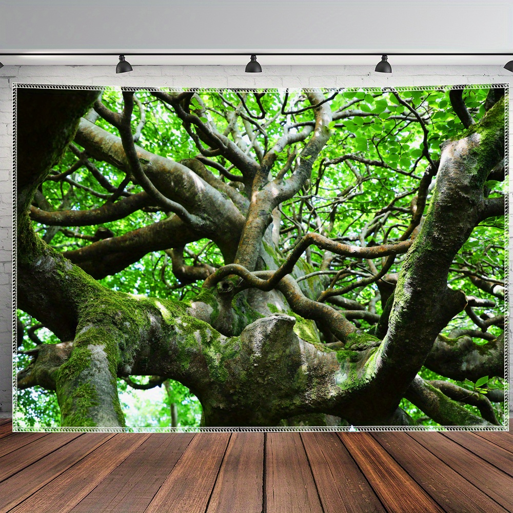 1pc Ultra Large Size Ancient Big Tree Trunk Aesthetics Print Tapestry Free Hanging Clips For Living Room Bedroom Office Party Birthday Gift Decoration_voghion.com