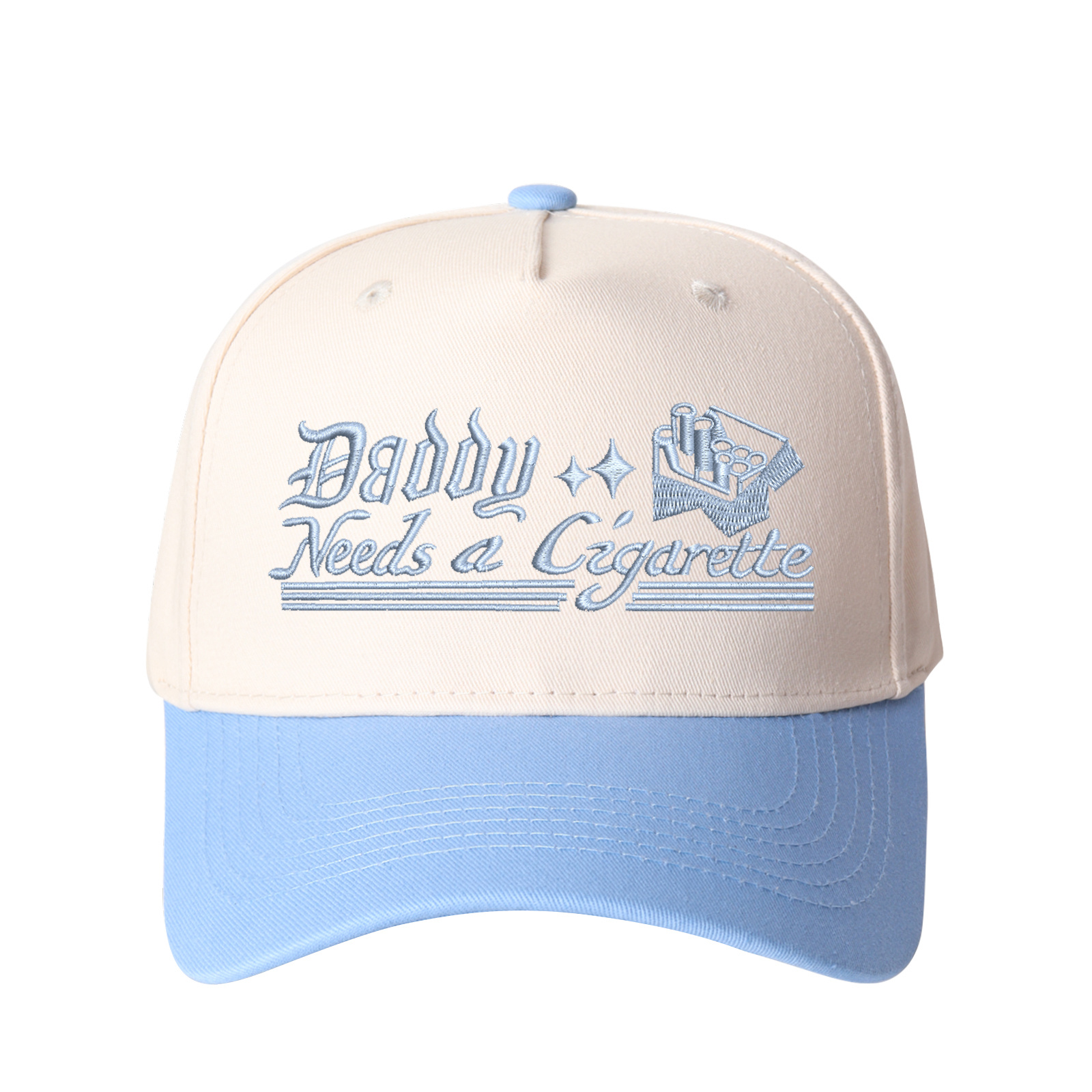 Daddy Needs A Cigarette Embroidered Trucker Hat product details