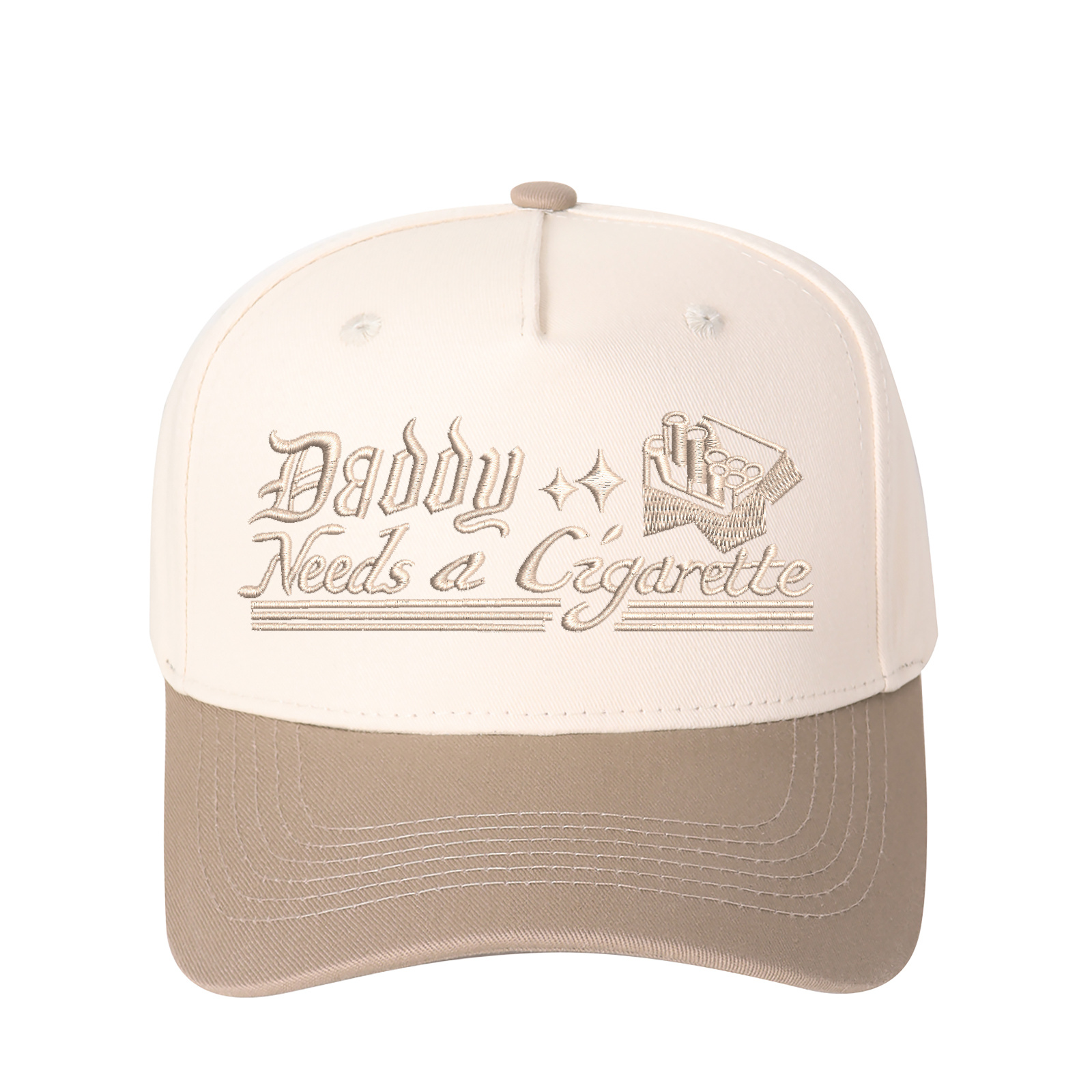 Daddy Needs A Cigarette Embroidered Trucker Hat product details