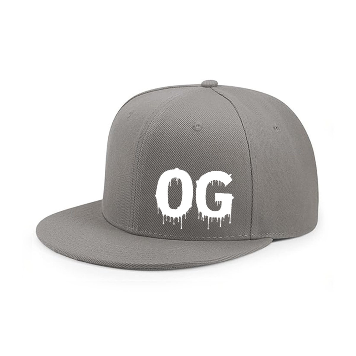 Vintage Og Dripping Print Flat Brim Snapback Hat product details