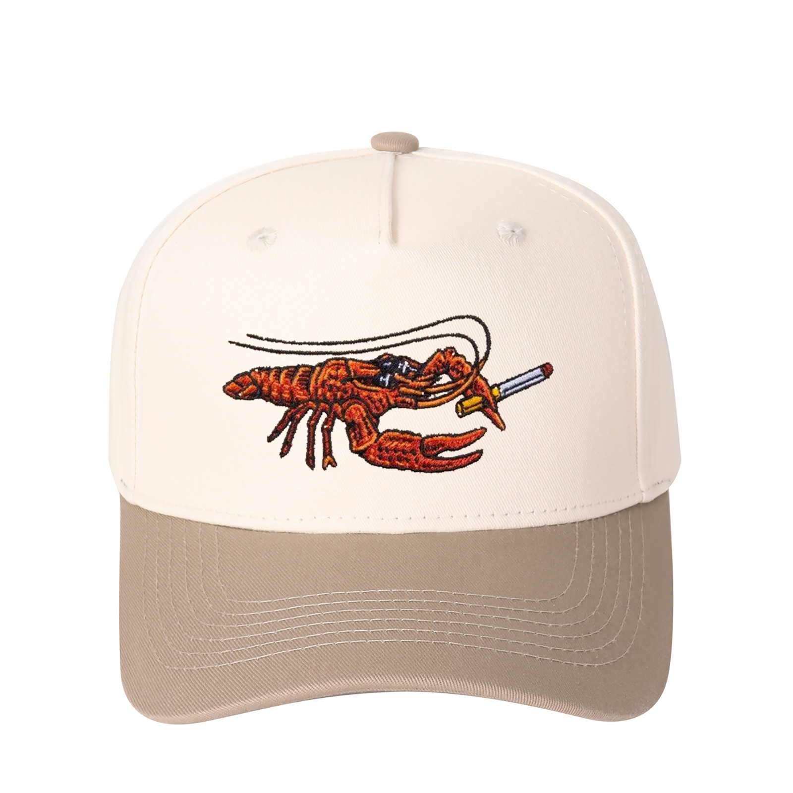 Cartoon Crayfish Embroidered Trucker Hat product details