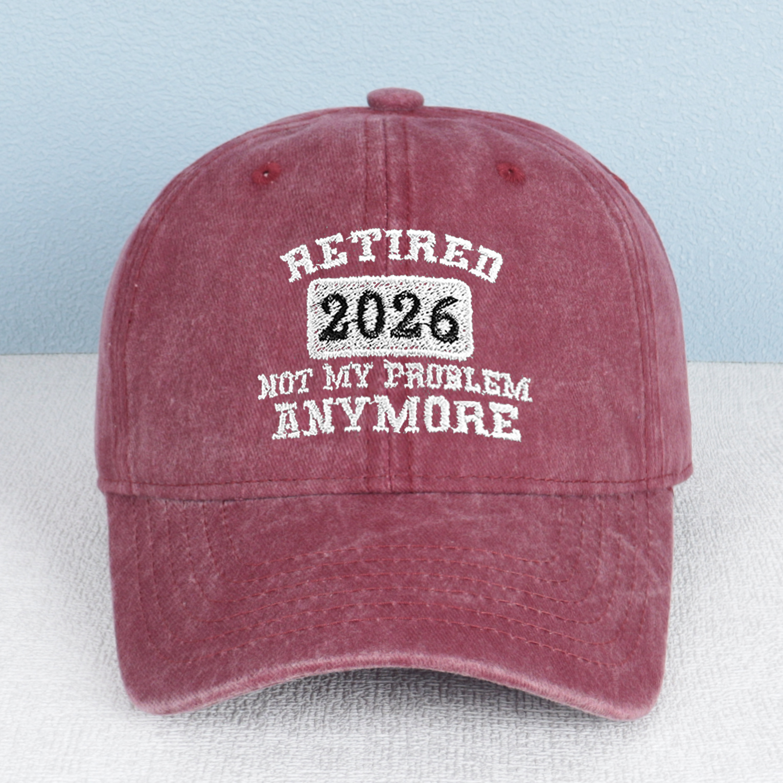 Retired 2026 Not My Problem Anymore Embroidered Trucker Hat product details