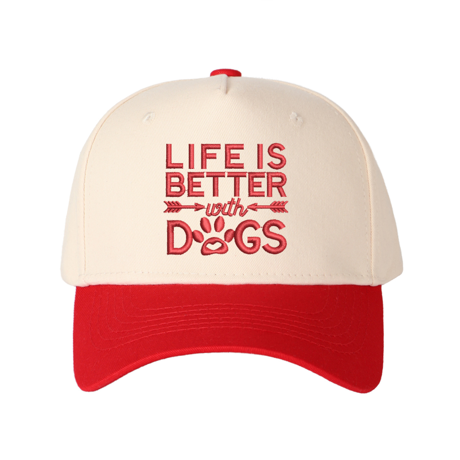 Life Is Better With Dogs Embroidered Trucker Hat product details