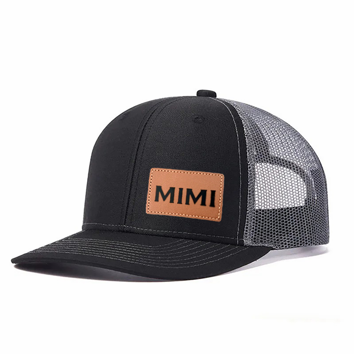 Mimi Leather Patch Trucker Hat product details