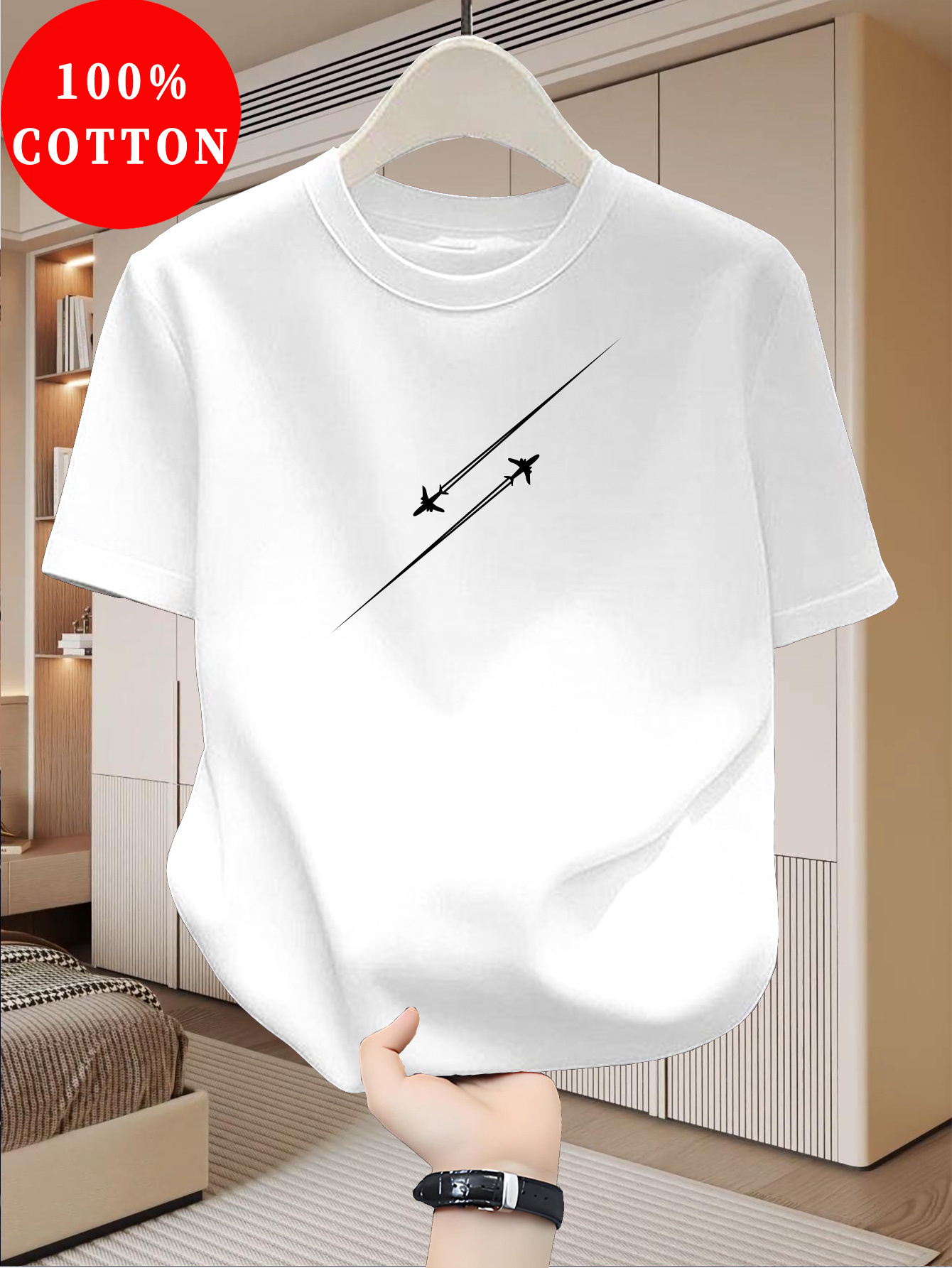 Summer Men's Big Size Pure Cotton T-Shirt Casual Comfortable Loose Fit TeeHerren 100% T-Shirt_voghion.com
