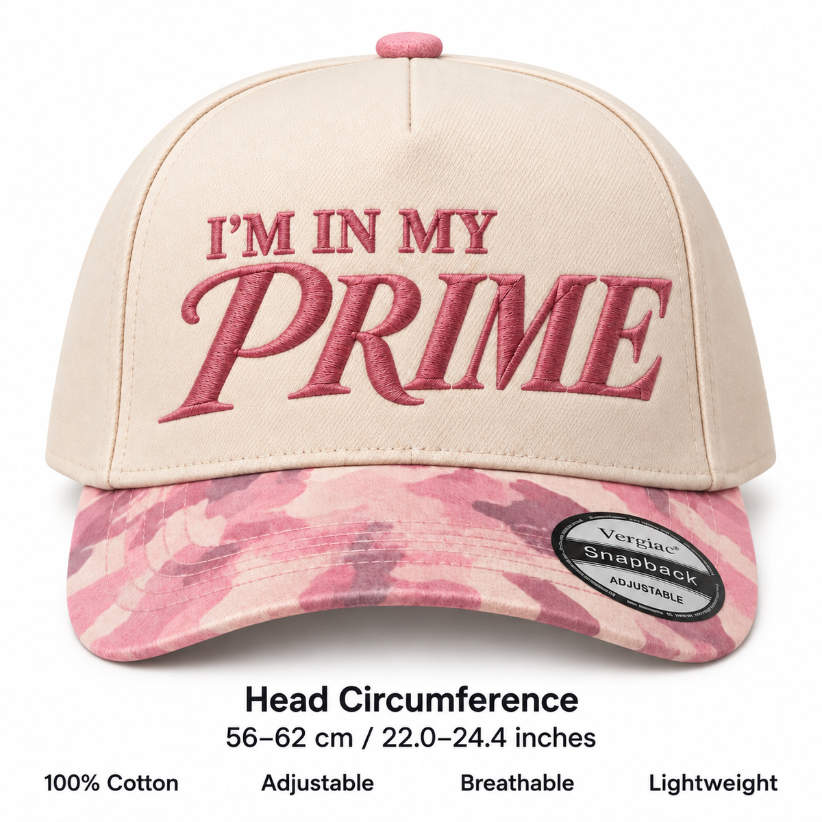 Im In My Prime Vintage 5-Panel Trucker Hat product details
