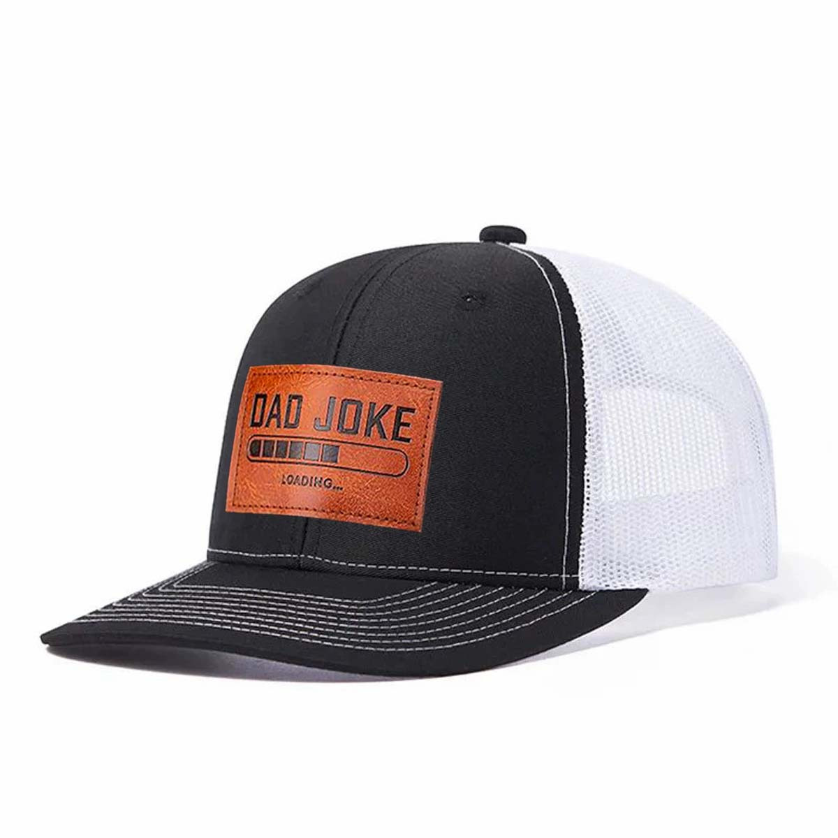 Dad Joke Loading... Leather Patch Trucker Hat product details