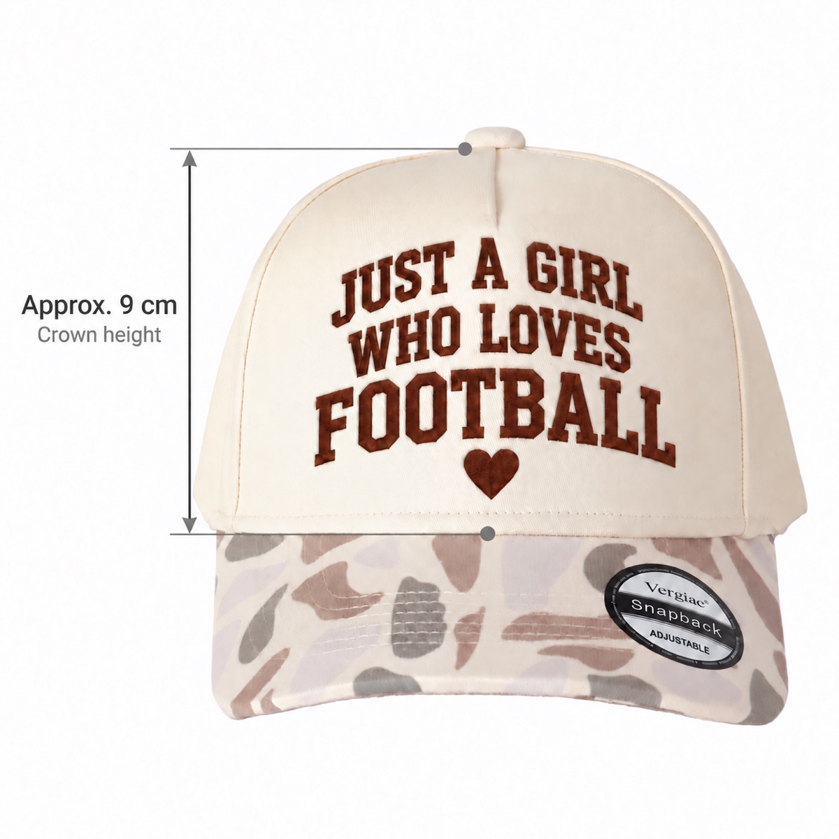 Just A Girl Who Loves Football 5-Panel Trucker Hat product details
