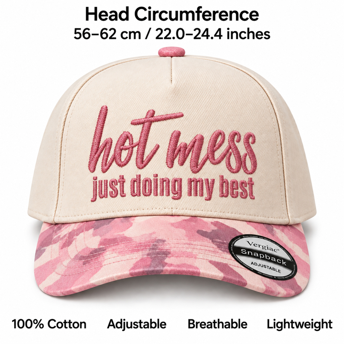 Hot Mess Just Doing My Best 5-Panel Trucker Hat product details