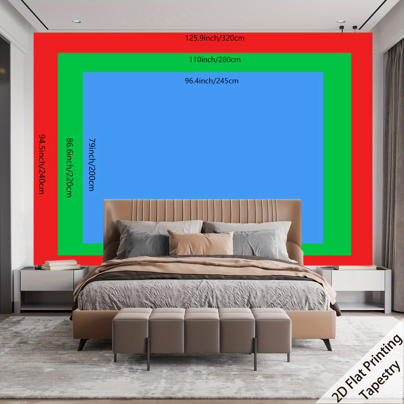 Oversized 320cm By 240cm 2D Flat Printed Tapestry Moonlit Night Eerie Forest Scene HD Digital Print Polyester Wall Hanging Home Decor_voghion.com