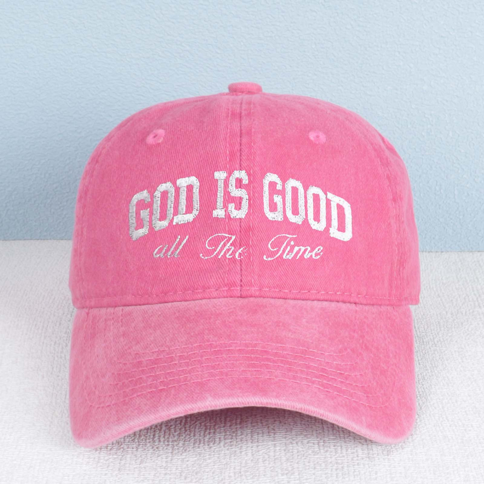 God Is Good All The Time Embroidered Trucker Hat product details