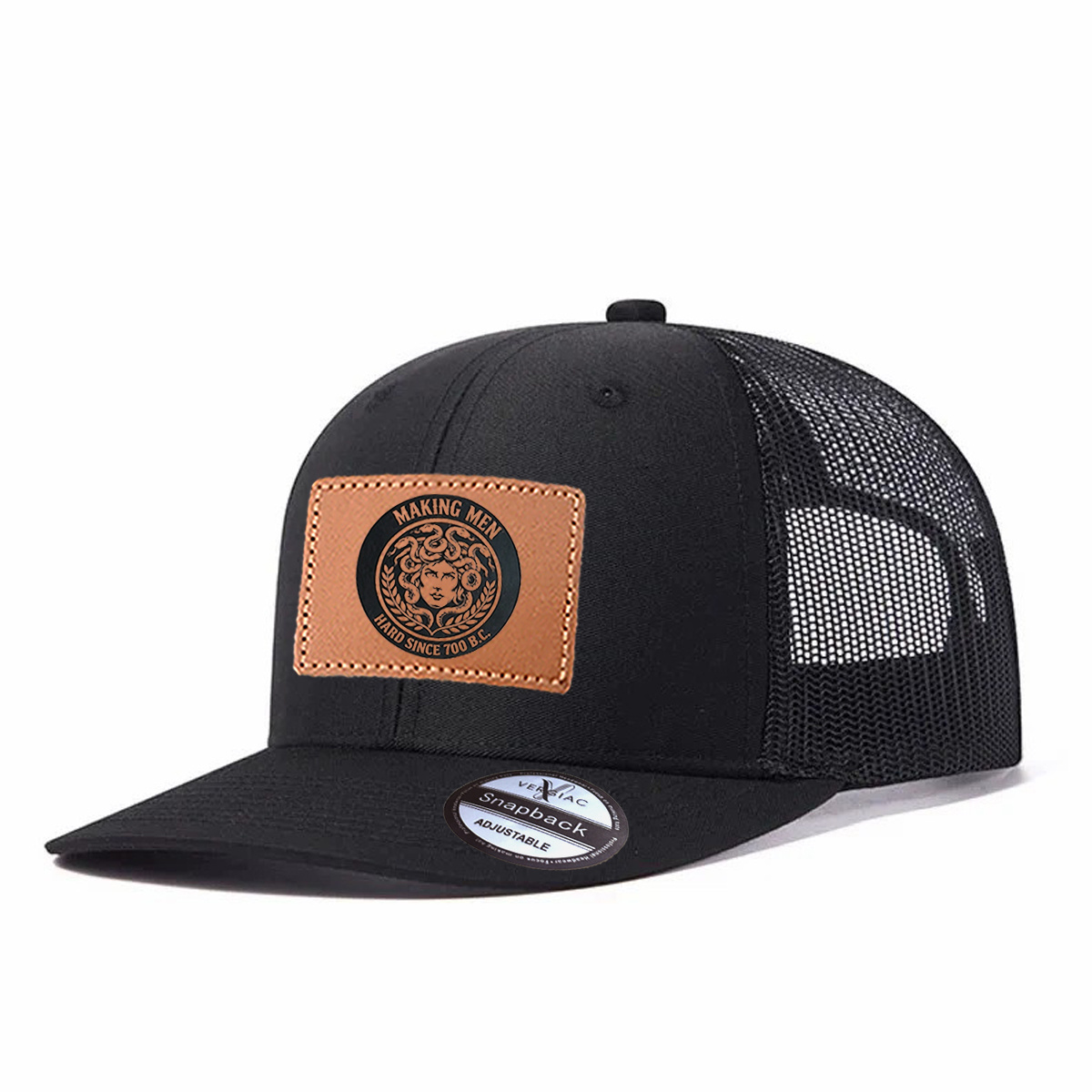 Making Men Hard Since 700 B.c Leather Patch Trucker Hat product details