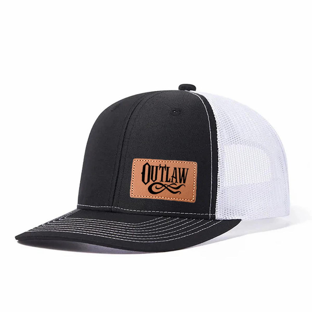 Outlaw Leather Patch Trucker Hat product details
