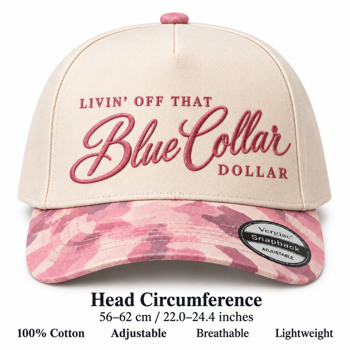 Livin Off That Blue Collar Dollar 5-Panel Trucker Hat product details