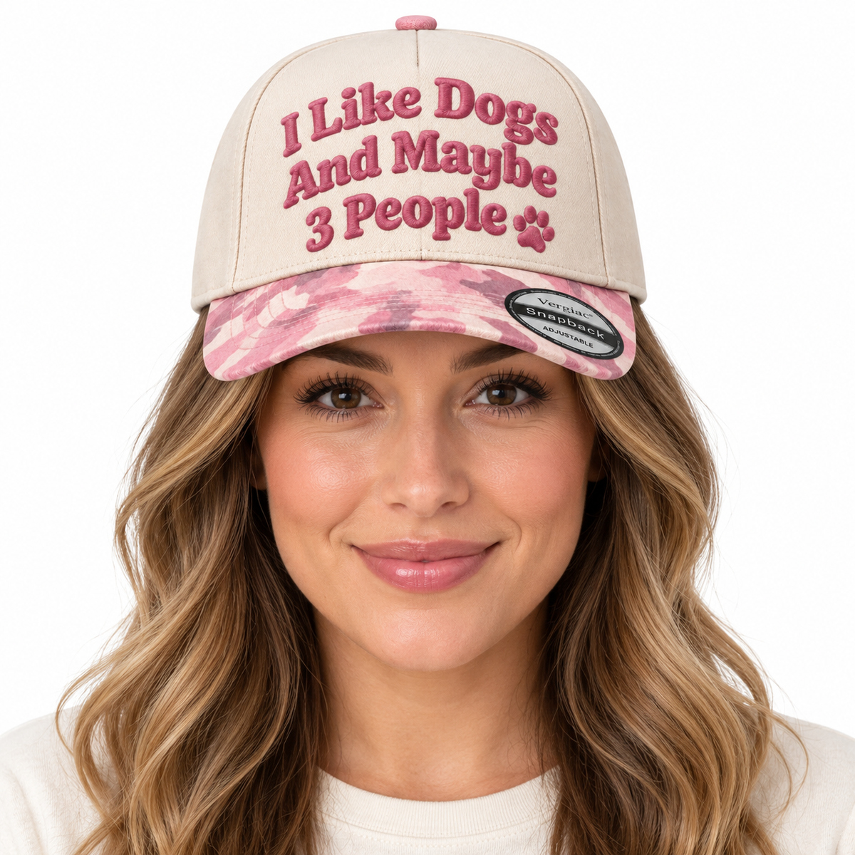I Like Dogs and Maybe 3 People 5-Panel Trucker Hat product details