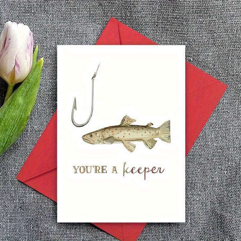 Lot de 6 cartes humoristiques « Tu es le gardien » sur le thème de la pêche – Idéal pour la Saint-Valentin, un anniversaire ou des fiançailles._voghion.com