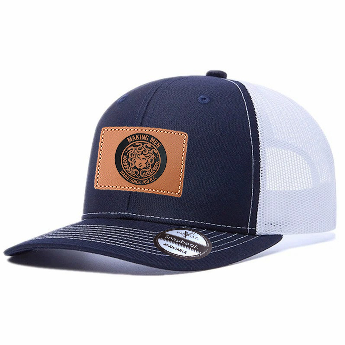 Making Men Hard Since 700 B.c Leather Patch Trucker Hat product details