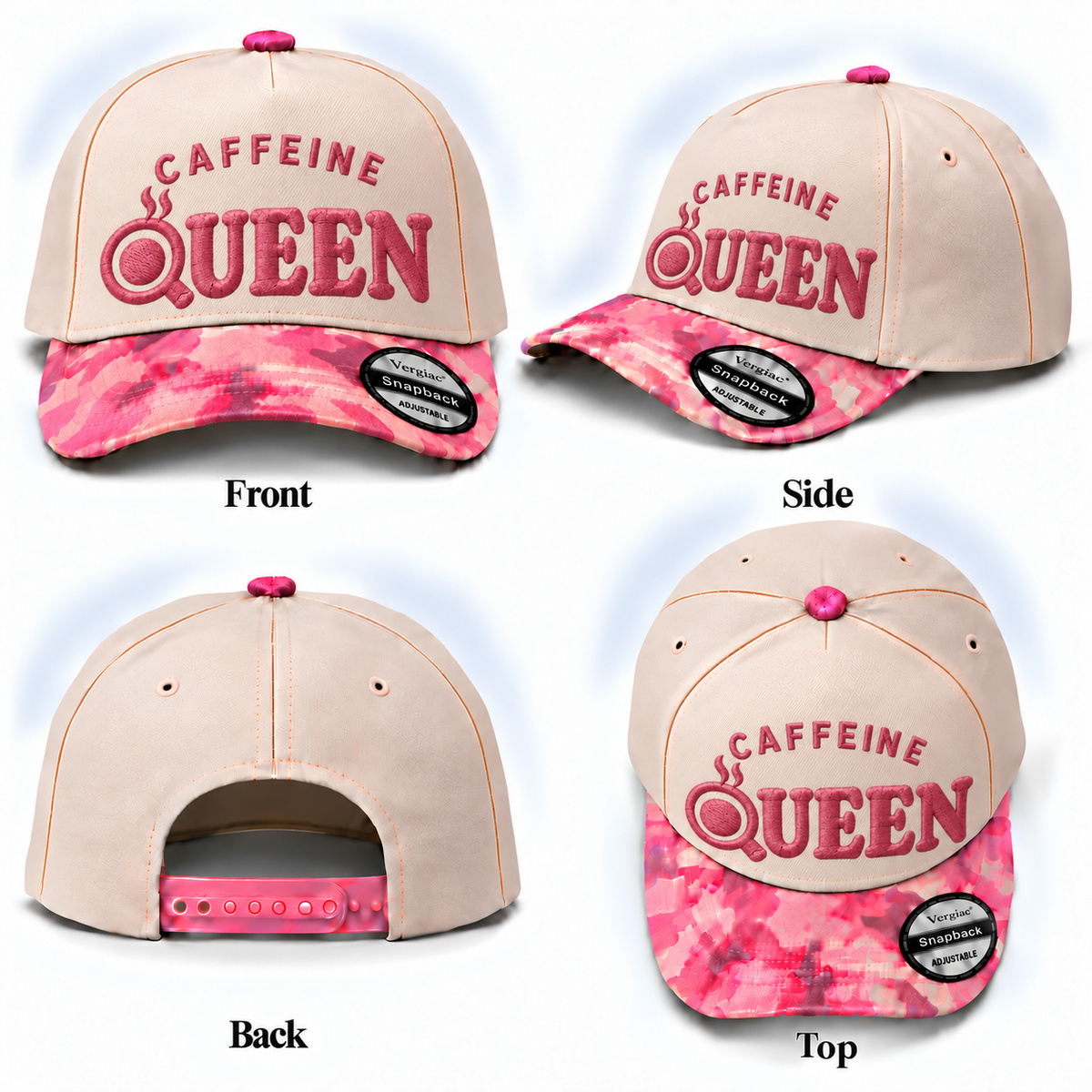 Caffeine Queen Coffee 5-Panel Trucker Hat product details