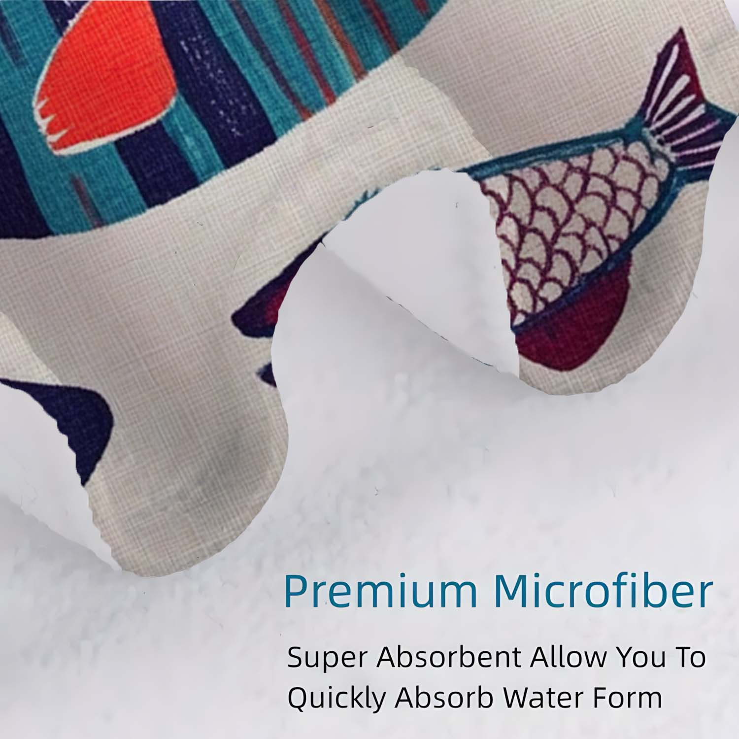 1 toalla de playa con estampado de peces vibrantes, suave, ligera, resistente a la arena, de microfibra ultra absorbente, ideal para viajes, natación, surf, yoga, camping y playa._voghion.com