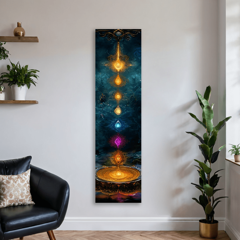 1 Stück farbenfroher Chakra-Energie-Mandala-Wandteppich aus waschbarem Polyester mit sieben Chakra-Steinen für Yogastudios und spirituelle Meditationsräume_voghion.com