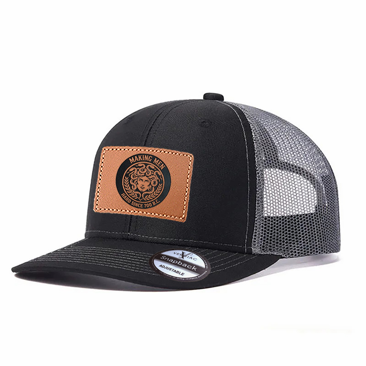 Making Men Hard Since 700 B.c Leather Patch Trucker Hat product details