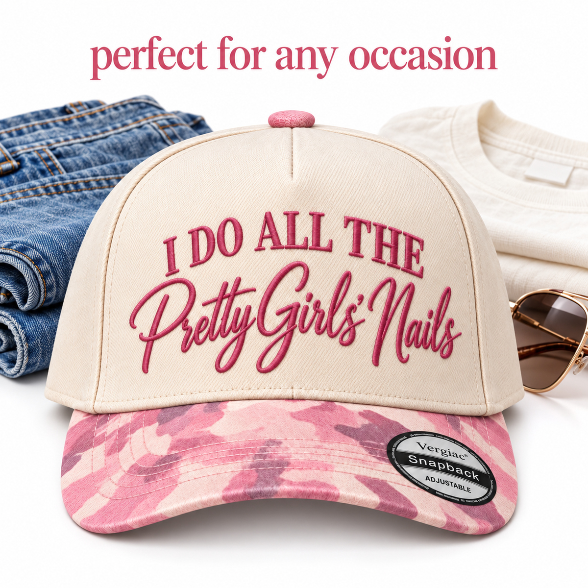 I Do All The Pretty Girls Nails Nail Art-themed 5-Panel Trucker Hat product details
