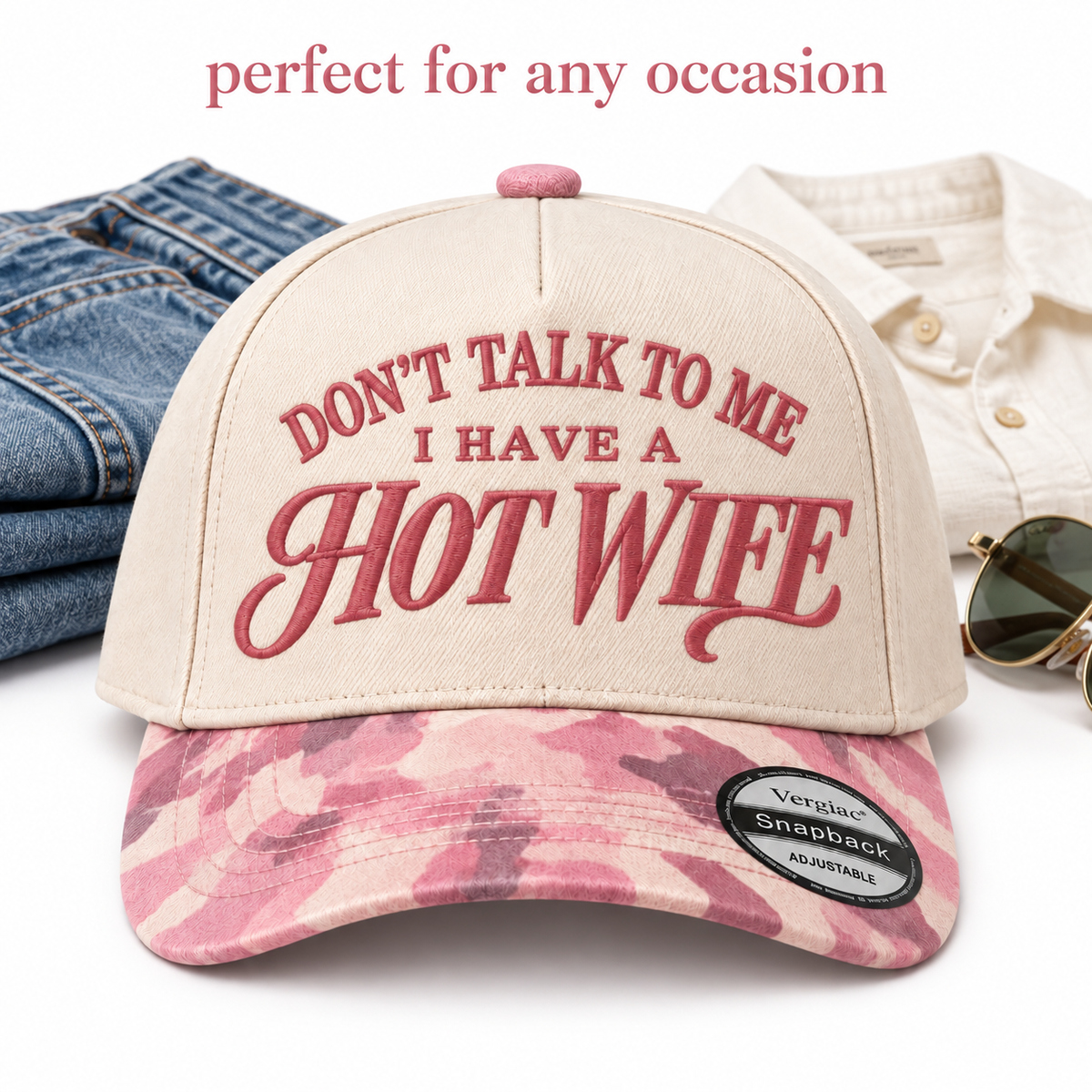 Dont Talk To Me I Have A Hot Wife 5-Panel Trucker Hat product details