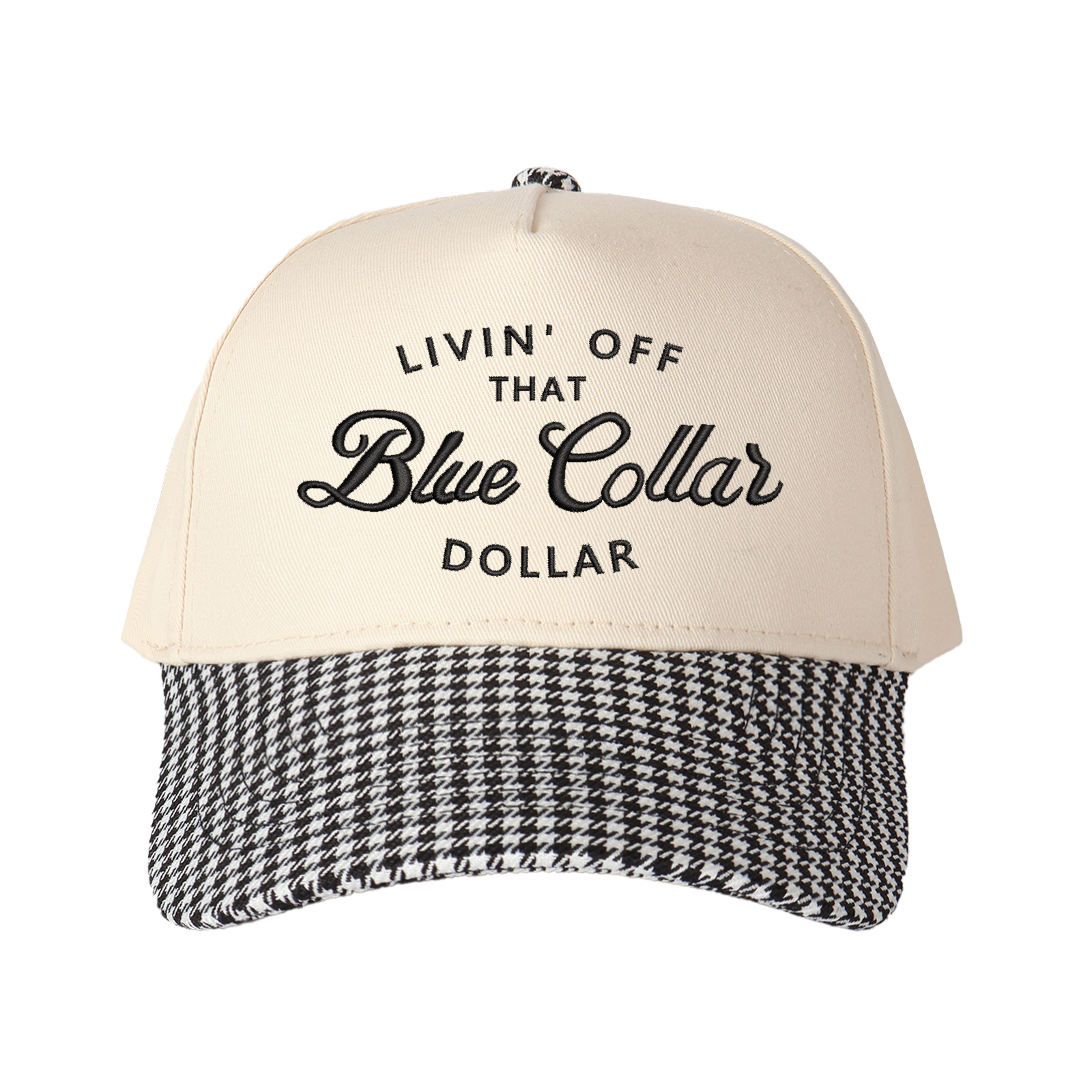 Livin' Off That Blue Collar Dollar Embroidered Trucker Hat product details