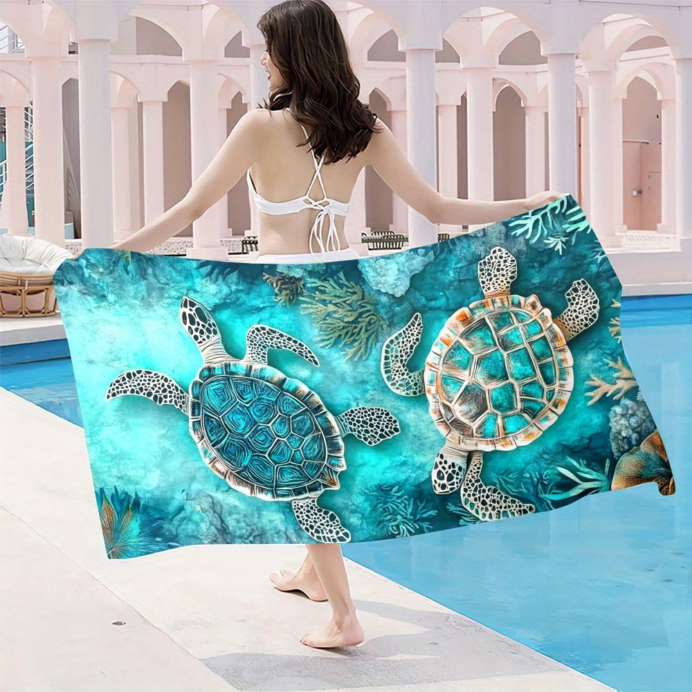 1 extra großes, schnelltrocknendes, sandfreies, leichtes Mikrofaser-Strandtuch | Polyester, modernes Design, 240 g/m², ideal für Reisen, Outdoor-Aktivitäten und Schwimmen_voghion.com