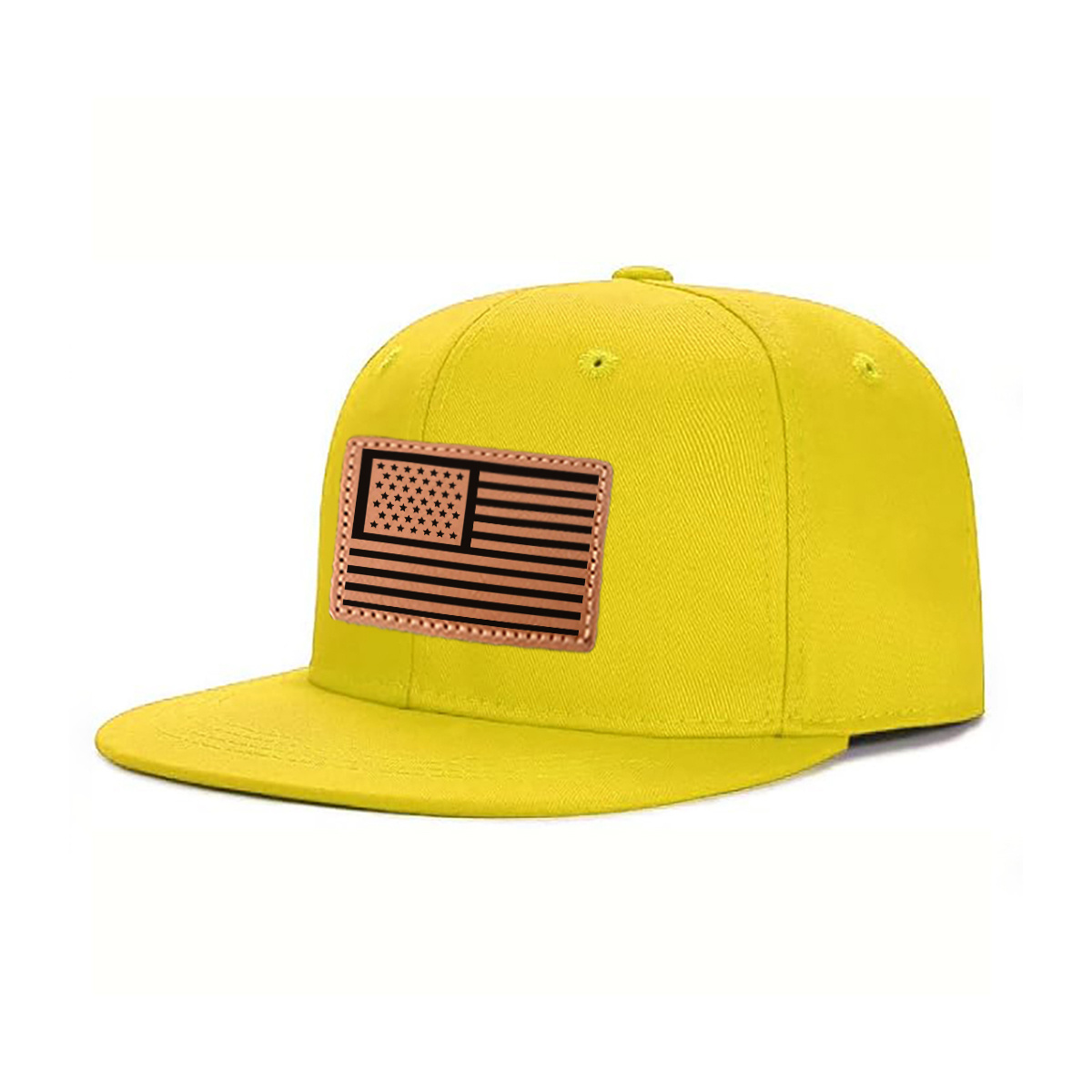 American Flag Leather Patch Trucker Hat product details