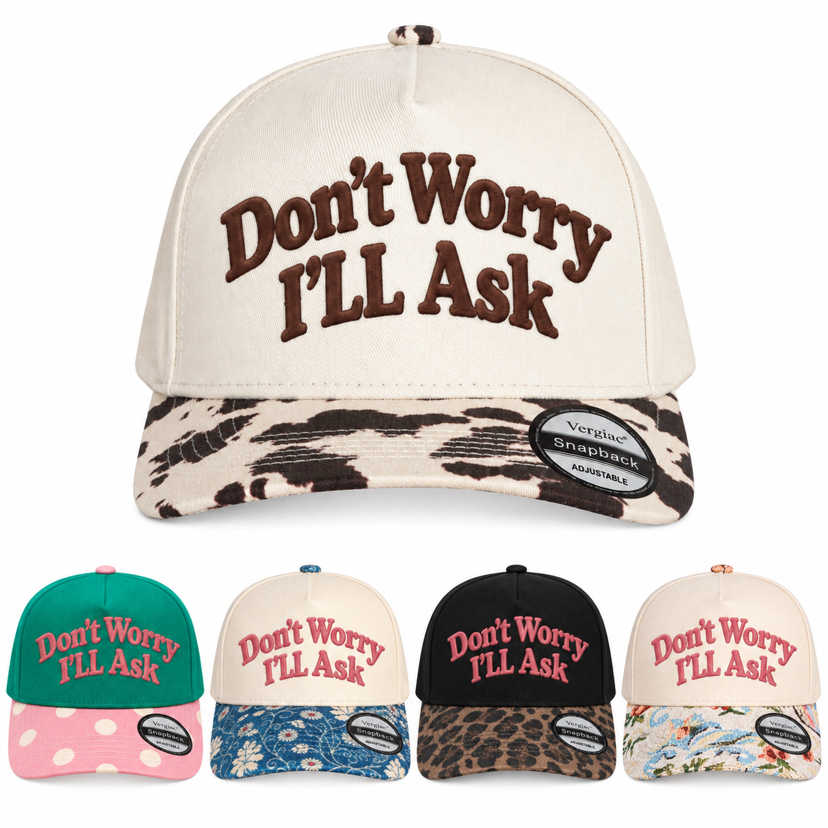 Don't Worry I'll Ask 5-Panel Trucker Hat product details