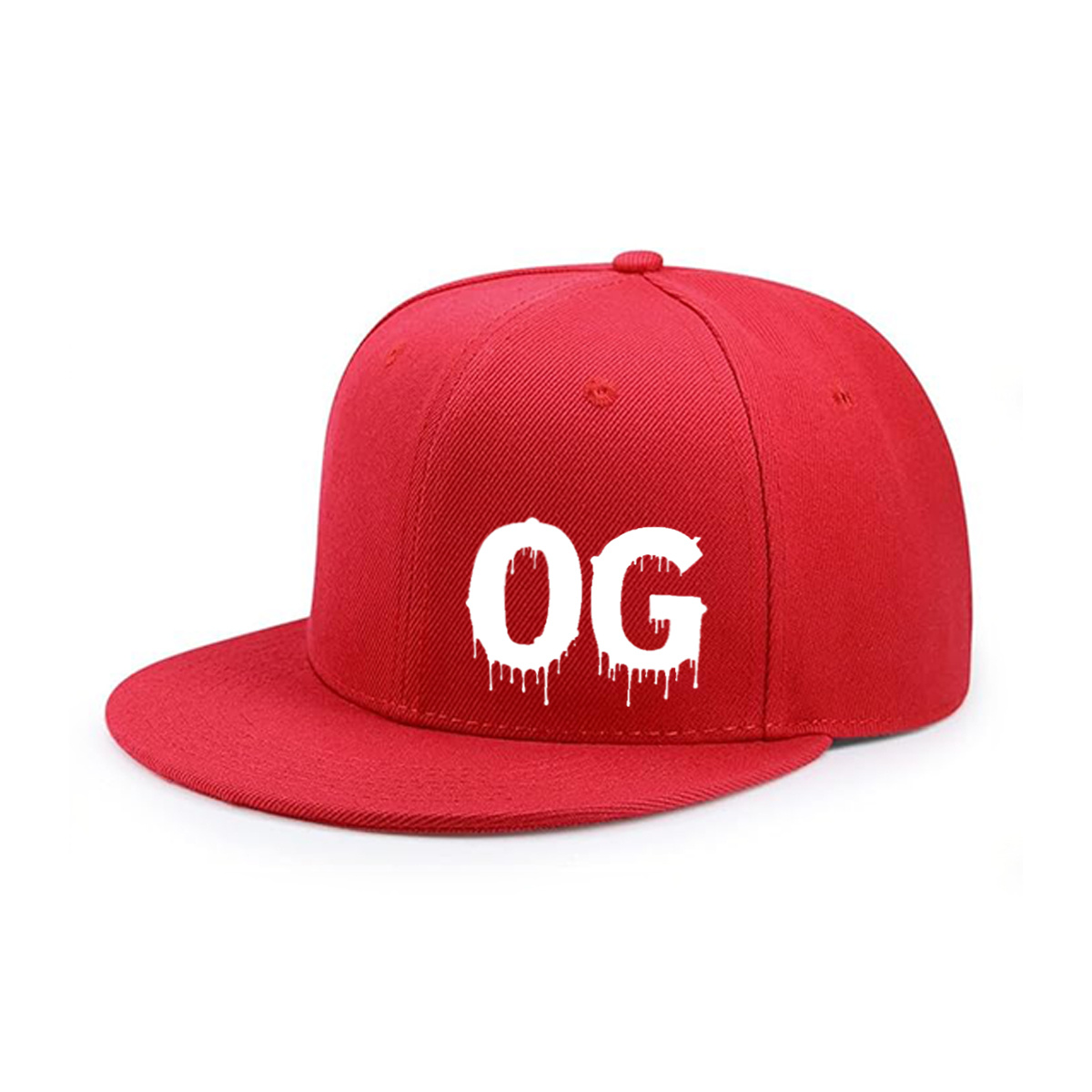 Vintage Og Dripping Print Flat Brim Snapback Hat product details