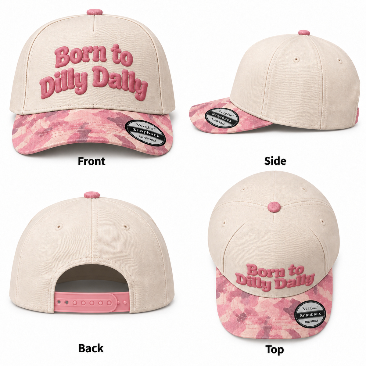 Born To Dilly Dally 5-Panel Trucker Hat product details