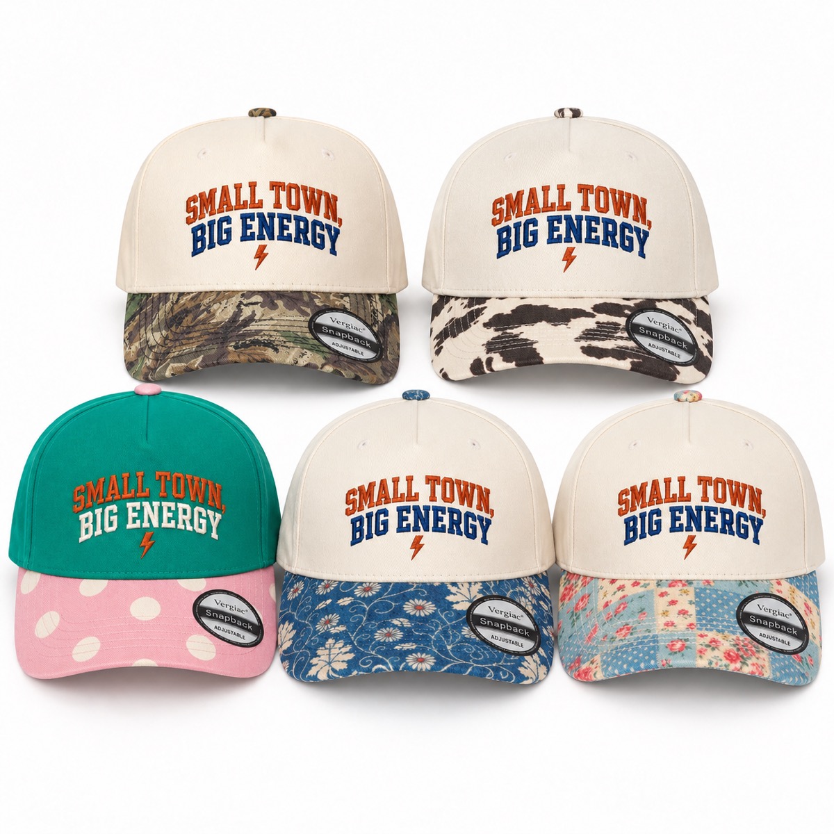 Small Town, Big Energy 5-Panel Trucker Hat product details