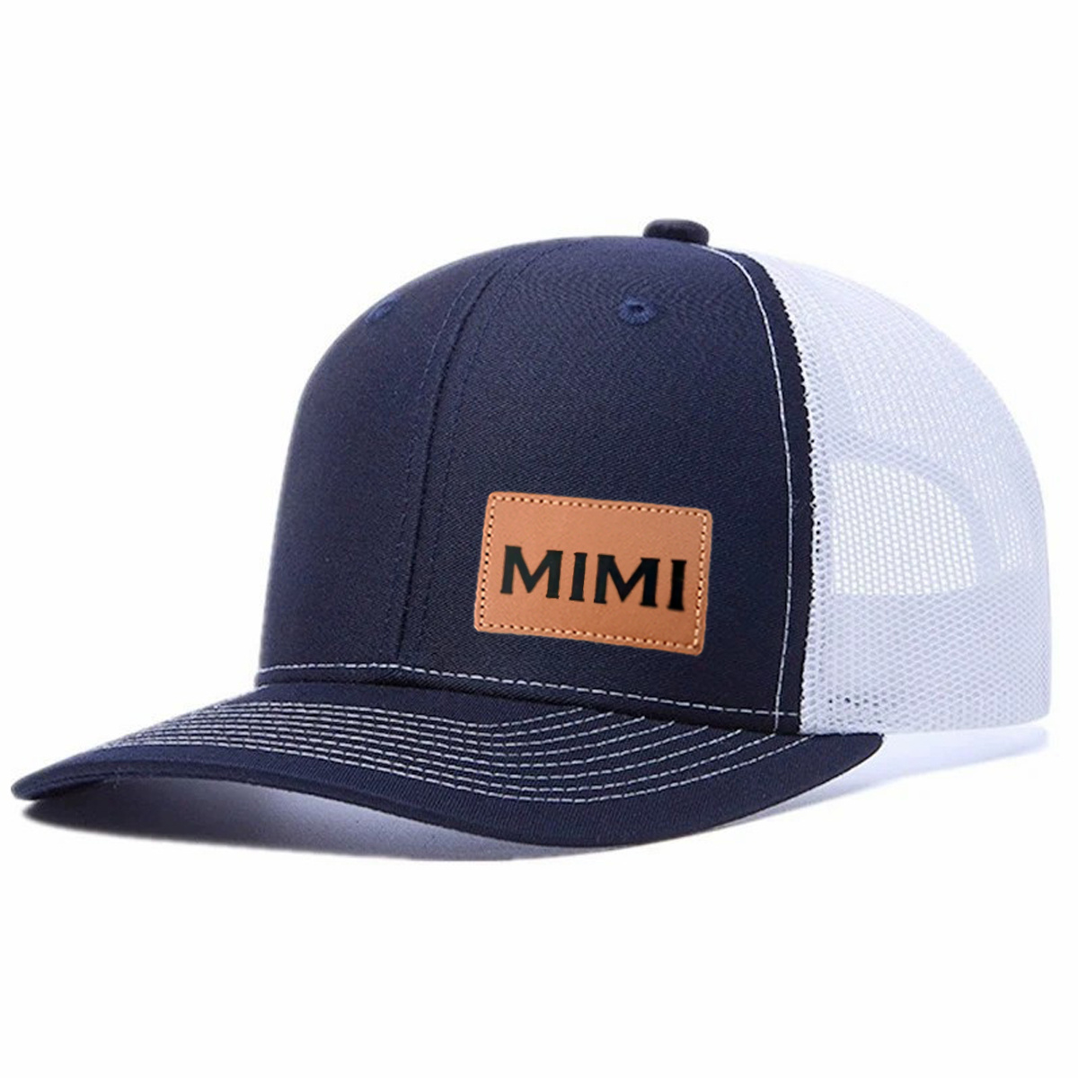 Mimi Leather Patch Trucker Hat product details
